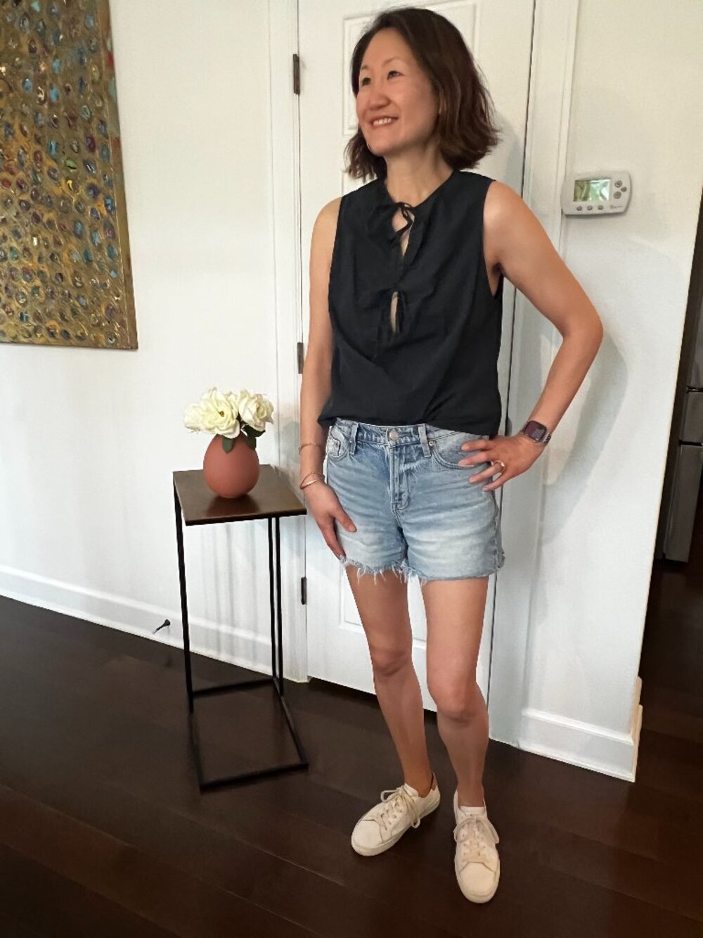 Nation Los Angeles Navy Mimi Keyhole Top